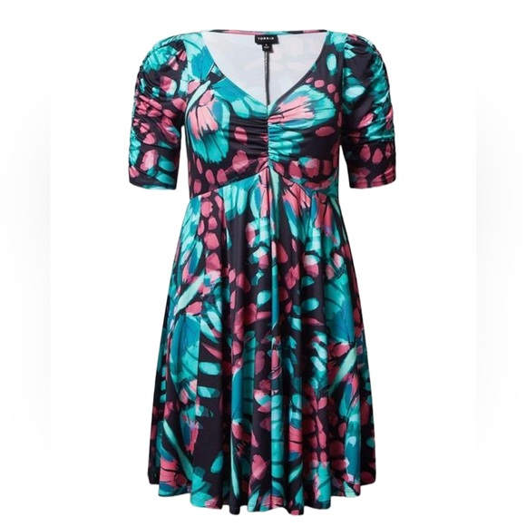 NWT Mini Studio Knit Cinch Front Skater Dress |18/20 - Picture 6 of 12